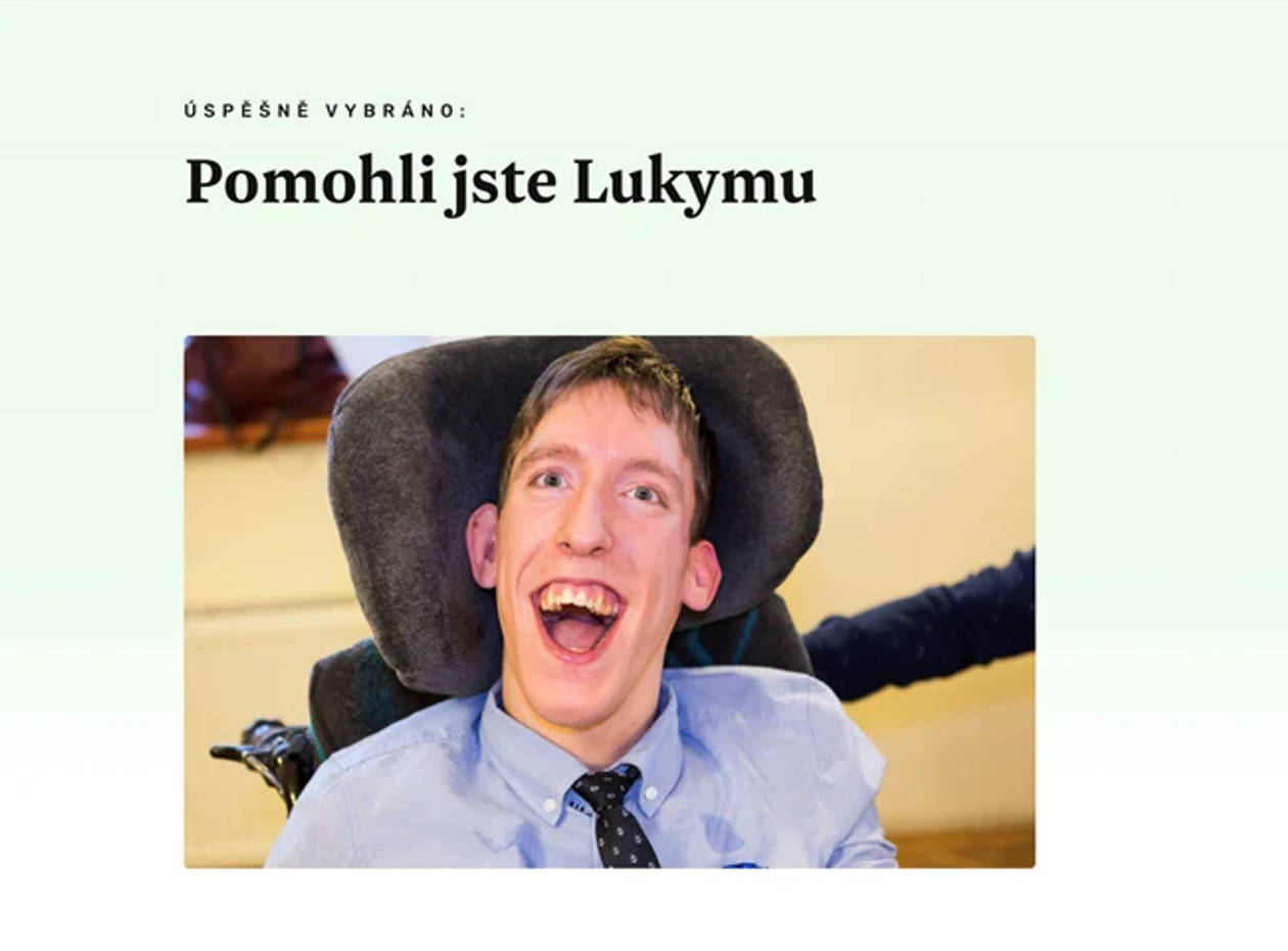 Ilustrační obrázek k článku: Sbírka Auto pro Lukyho byla úspěšně ukončena